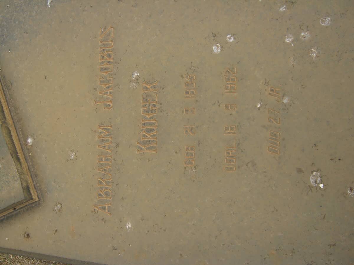 KRUGER Abraham Jacobus 1895-1962