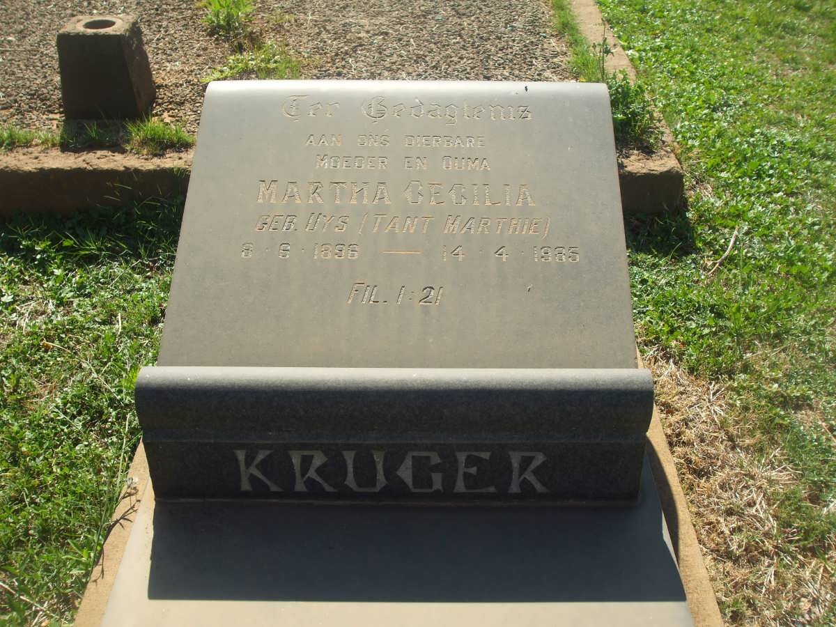 KRUGER Martha Cecilia nee UYS 1896-1985