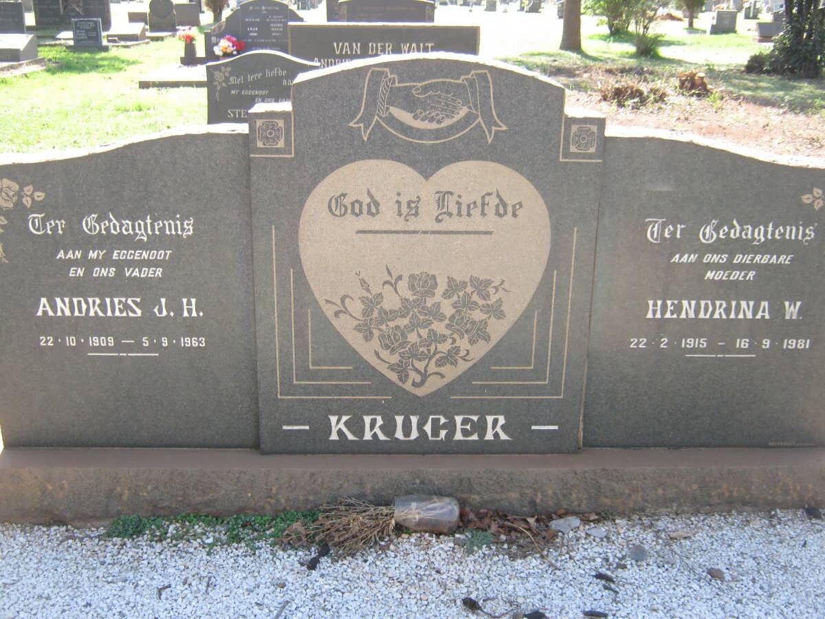 KRUGER Andries J.H. 1909-1963 &amp; Hendrina W. 1915-1981
