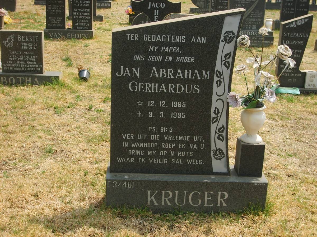 KRUGER Jan Abraham Gerhardus 1965-1995
