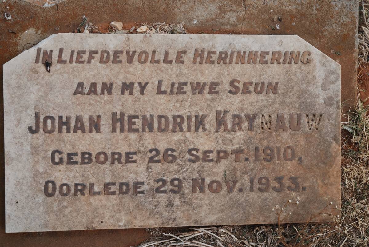 KRYNAUW Johan Hendrik 1910-1933