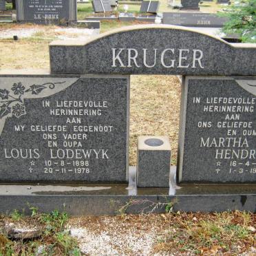 KRUGER Louis Lodewyk 1898-1978 &amp; Martha Maria Hendrika 1905-1982
