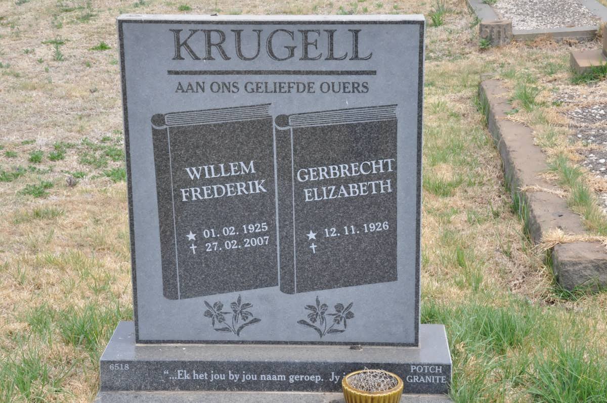 KRUGELL Willem Frederik 1925-2007 &amp; Gerbrecht Elizabeth 1926-