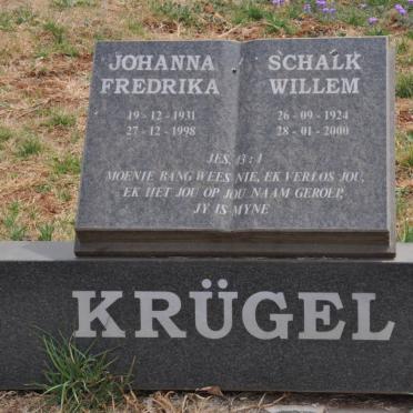 KRÜGEL Schalk Willem 1924-2000 &amp; Johanna Fredrika 1931-1998
