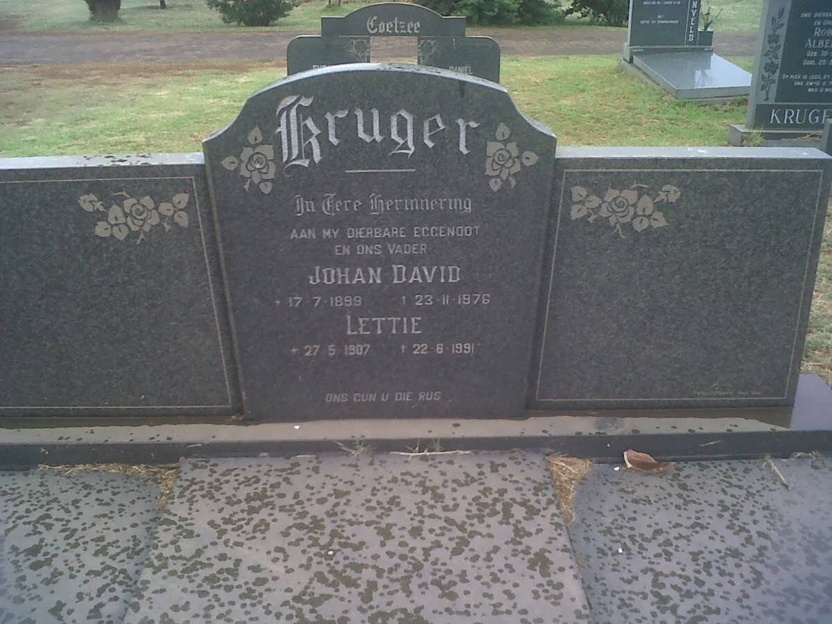 KRUGER Johan David 1899-1976 &amp; Lettie 1907-1991