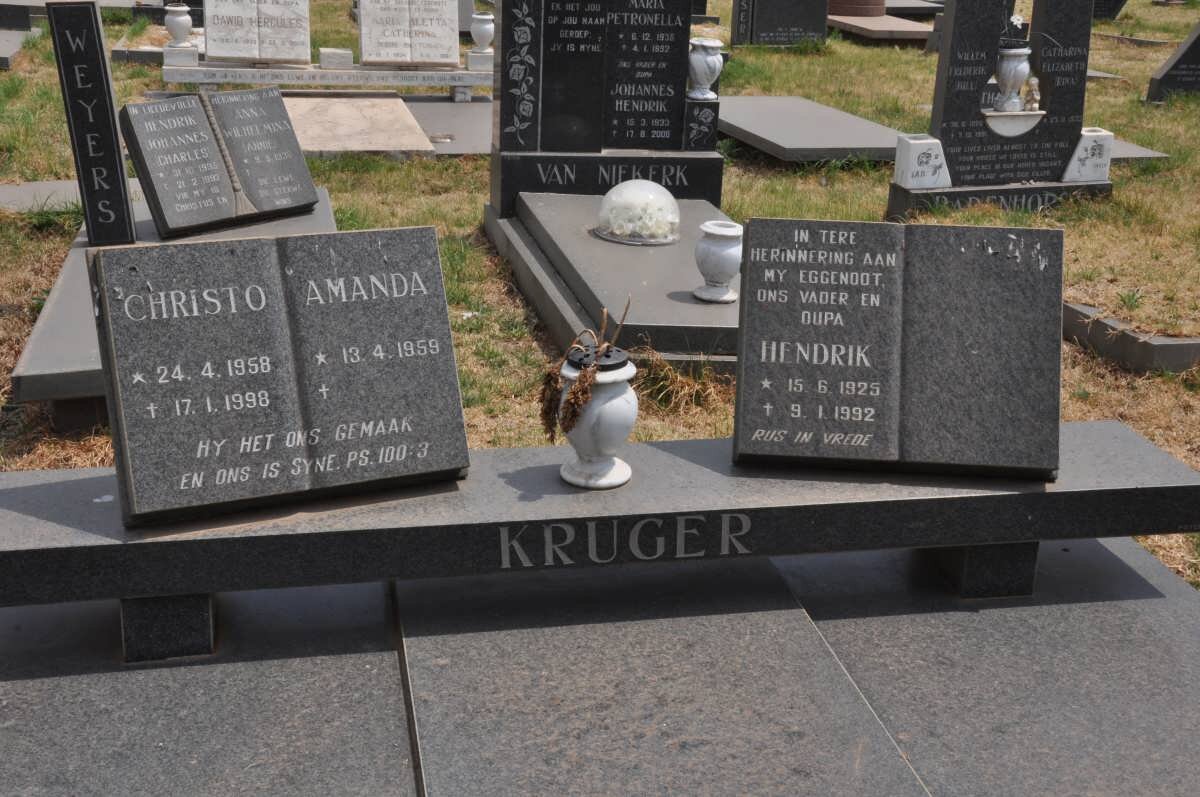 KRUGER Hendrik 1925-1992 :: KRUGER Christo 1958-1998 &amp; Amanda 1959-