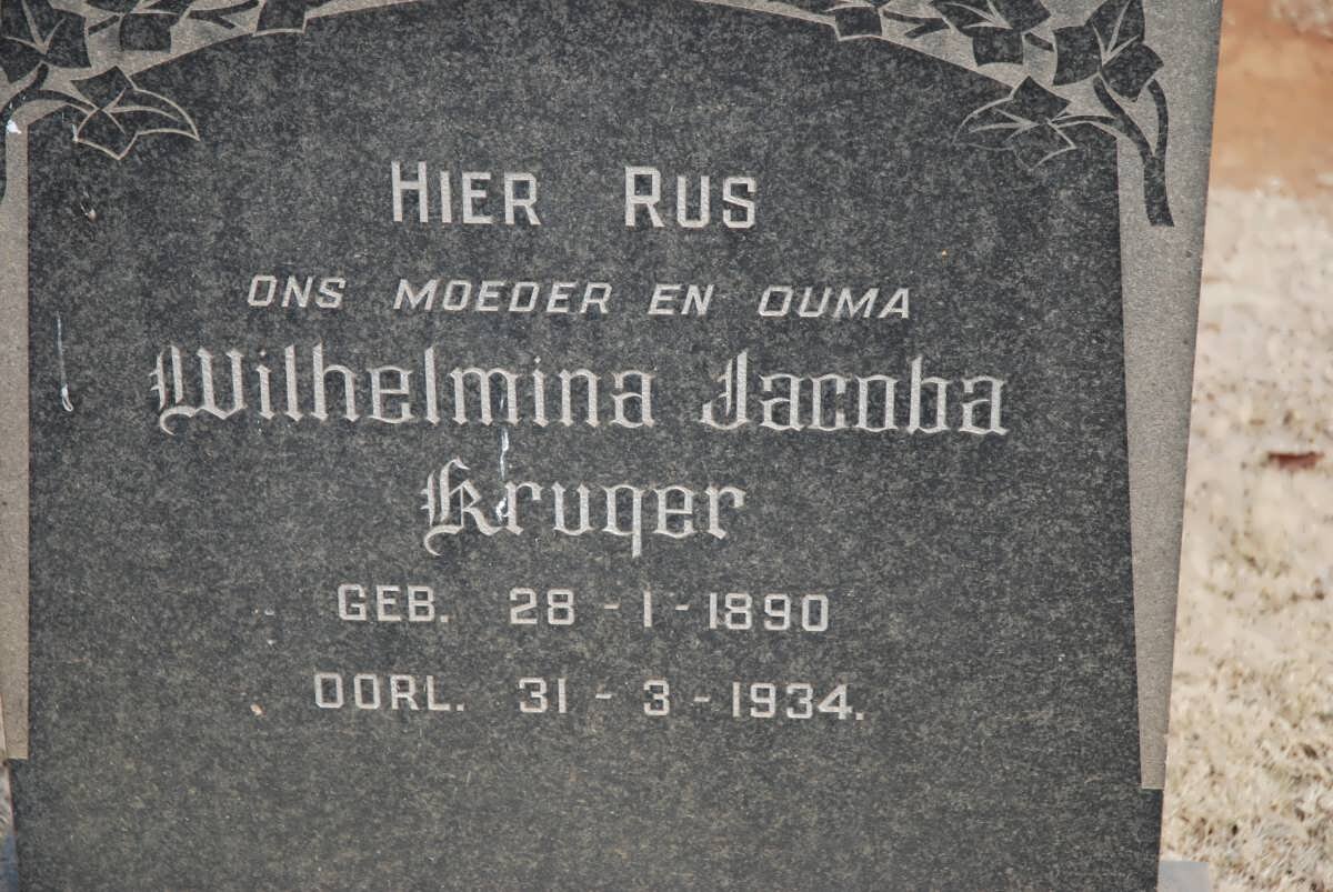 KRUGER Wilhelmina Jacoba 1890-1934