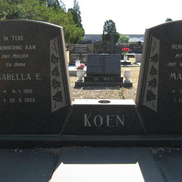 KOEN Mathys J. 1904-1986 &amp; Isabella E. 1910-1995