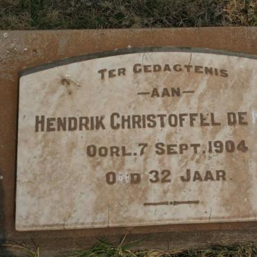 KOCK Hendrik Christoffel, de -1904