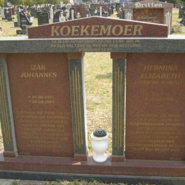 KOEKEMOER Izak Johannes 1931-2004 &amp; Hermina Elizabeth NORVAL 1939-