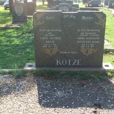 KOTZE Louis Jacobus 1901-1965 &amp; Maria Magdalena BLOM 1906-1963