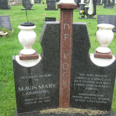KOCK Mavis Mary, de nee QUINTON  1920-2002