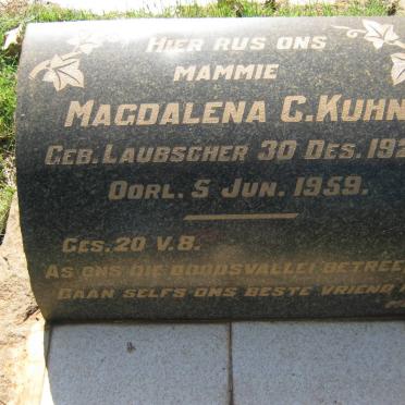 KUHN Magdalena C. nee LAUBSCHER 1921-1959