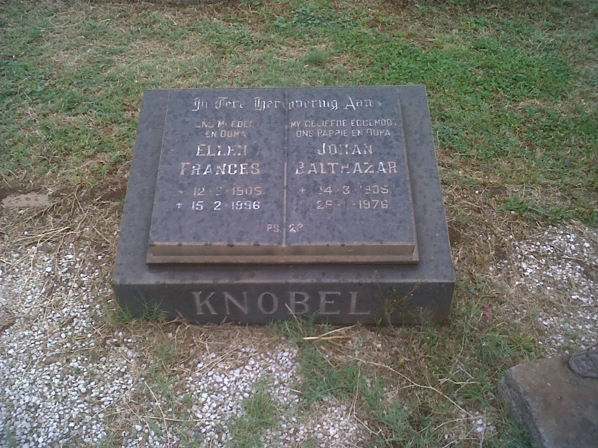 KNOBEL Johan Balthazar 1905-1976 &amp; Ellen Francis 1905-1996