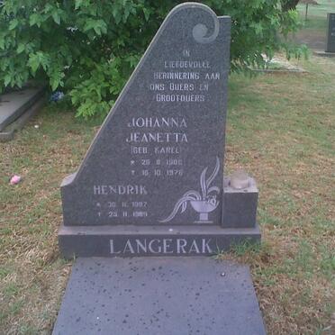 LANGERAK Hendrik 1907-1989 &amp; Johanna Jeanetta KAREL 1908-1976