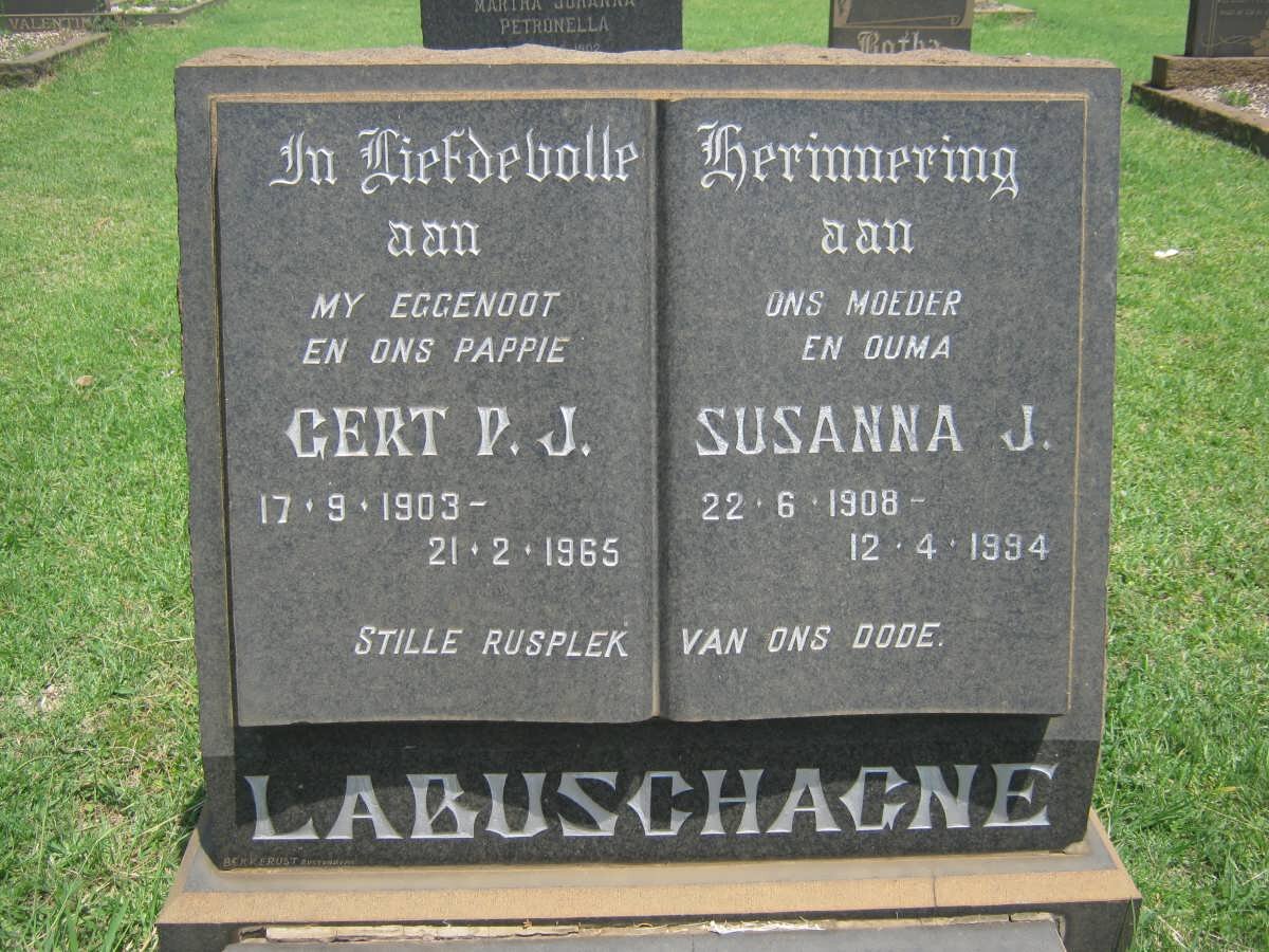 LABUSCHAGNE Gert P.J. 1903-1965 &amp; Susanna J. 1908-1994