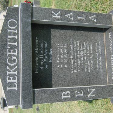 LEKGETHO Ben Kala 1965-2010