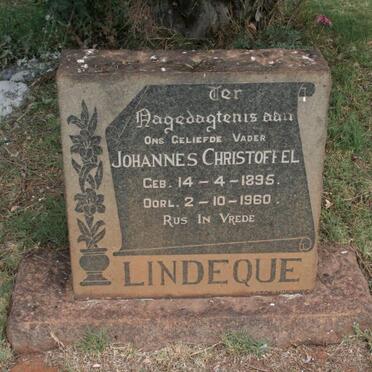 LINDEQUE Johannes Christoffel 1895-1960