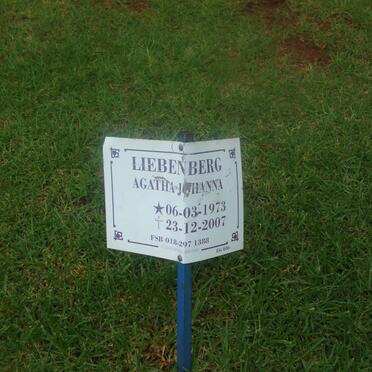 LIEBENBERG Agatha Johanna 1973-2007