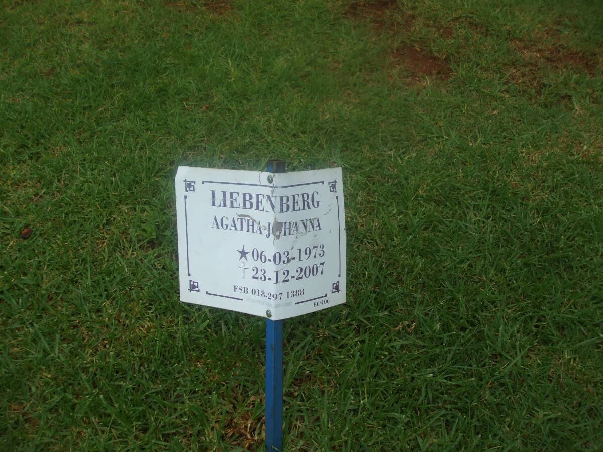 LIEBENBERG Agatha Johanna 1973-2007