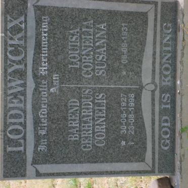 LODEWYCKX Barend Gerhardus Cornelis 1927-1998 Louisa Cornelia Susanna 1931-