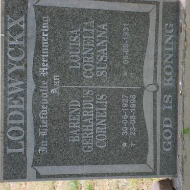 LODEWYCKX Barend Gerhardus Cornelis 1927-1998 Louisa Cornelia Susanna 1931-