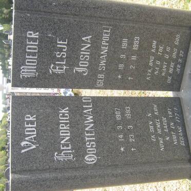LOUWRENS Hendrick Oostenwald 1907-1993 &amp; Elsje Josina SWANEPOEL 1911-1993