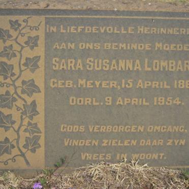 LOMBARD Sara Susanna nee MEYER 1869-1954