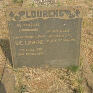 LOURENS Alie 1933-1953