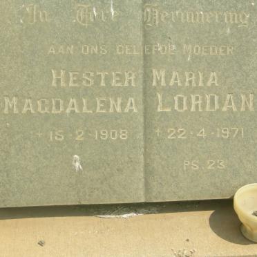 LORDAN Hester Maria Magdalena 1908-1971
