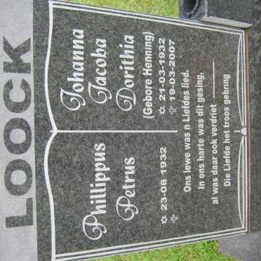 LOOCK Phillippus Petrus 1932- &amp; Johanna Jacoba Dorithia HENNING 1932-2007