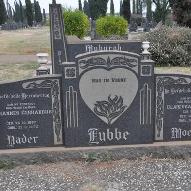 LUBBE Johannes Gerhardus 1897-1972 &amp; Claressa Gertuida VILJOEN 1900-1970