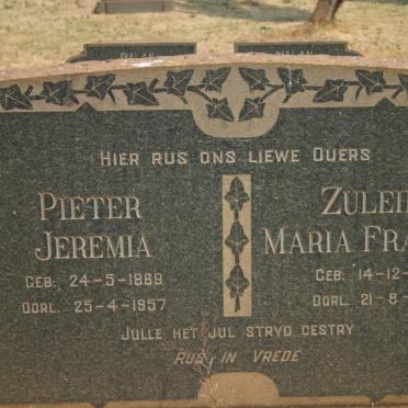 MALAN Pieter Jeremia 1869-1957 &amp; Zuleika Maria Francois 1876-1962