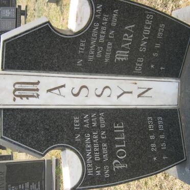 MASSYN Pollie 1933-1993 &amp; Mara SNYDERS 1935-