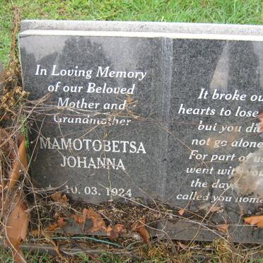 MAMOTOBETSA Johanna 1924-