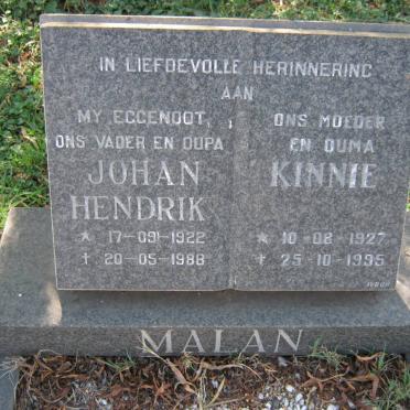 MALAN Johan Hendrik 1922-1988 &amp; Kinnie 1927-1995
