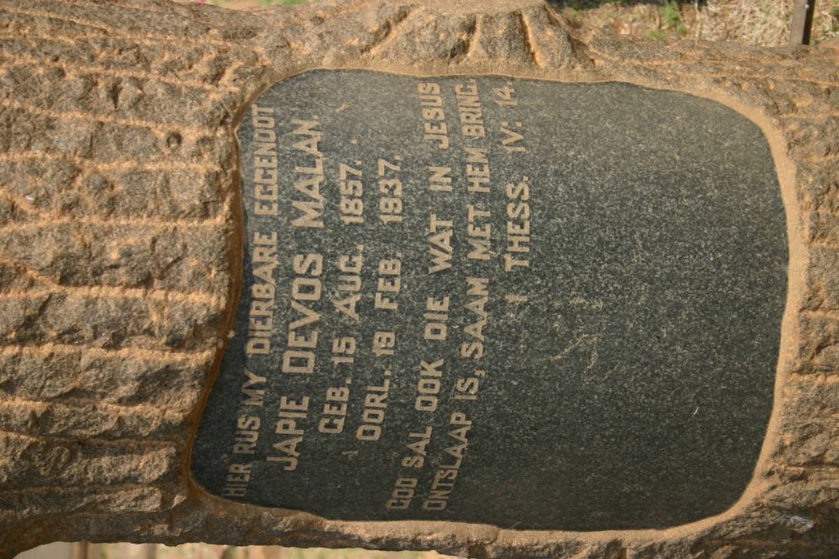 MALAN Japie Devos 1857-1937