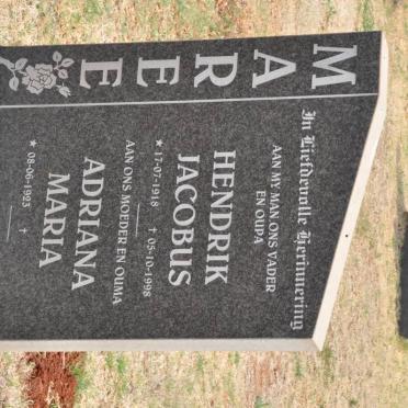 MAREE Hendrik Jacobus 1918-1998 &amp; Adriana Maria 1923-