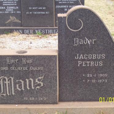 MANS Jacobus Petrus 1905-1973 &amp; Maria Margaretha 1909-1997