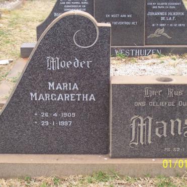 MANS Maria Margaretha 1909-1997