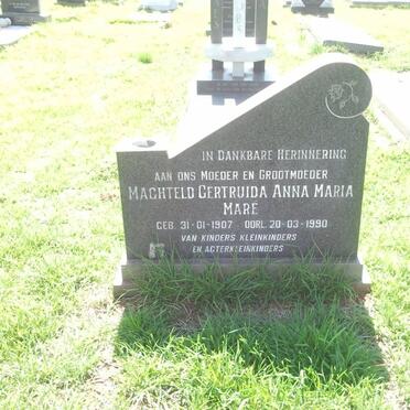 MARÉ Machteld Gertruida Anna Maria 1907-1990