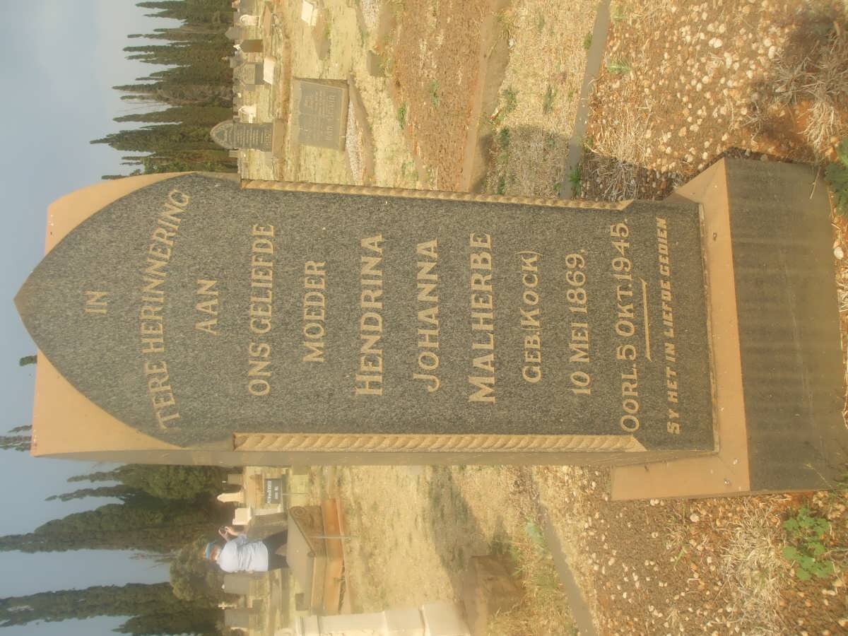 MALHERBE Hendrina Johanna nee KOCK 1869-1945