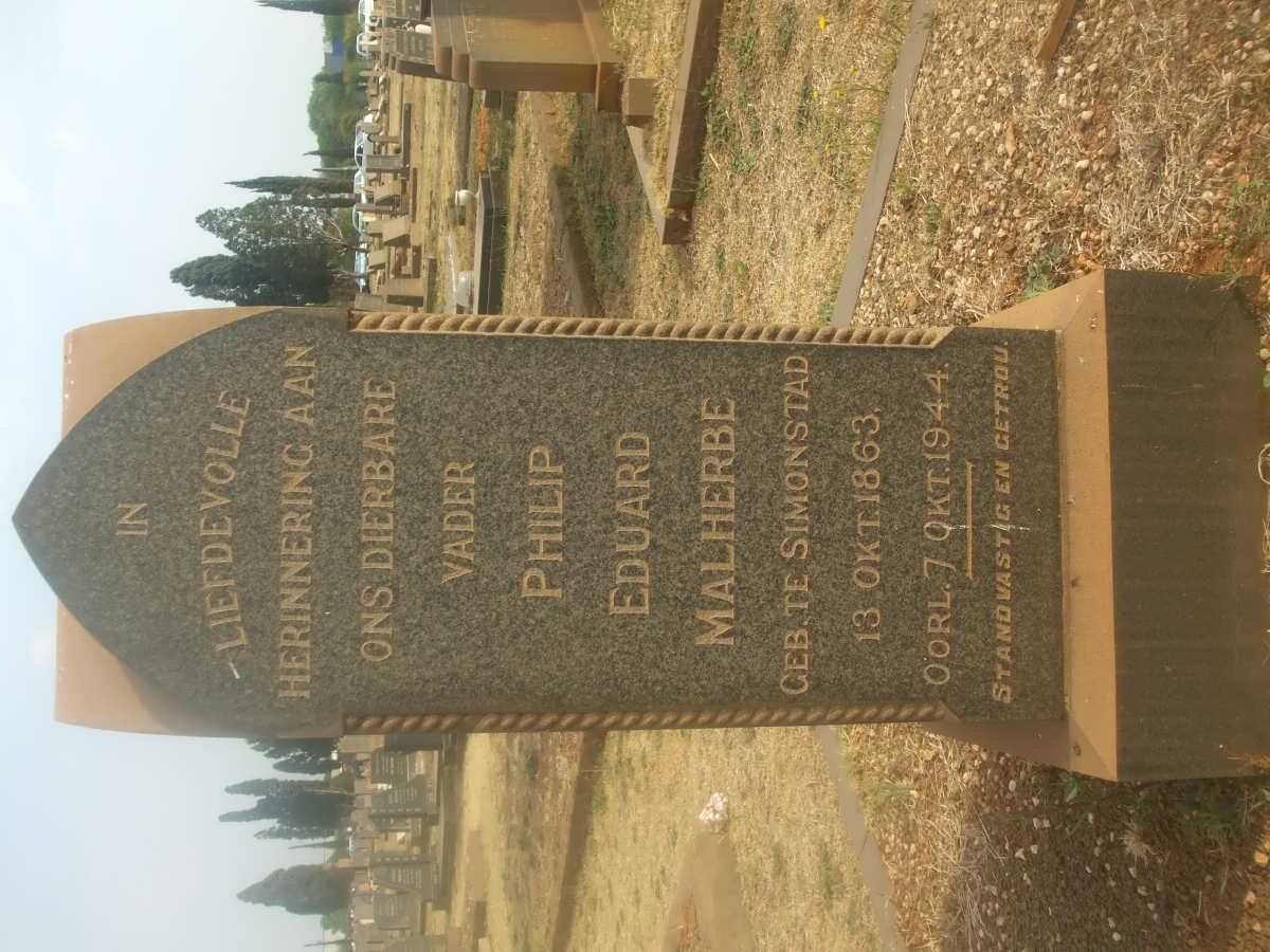 MALHERBE Philip  Eduard 1863-1944