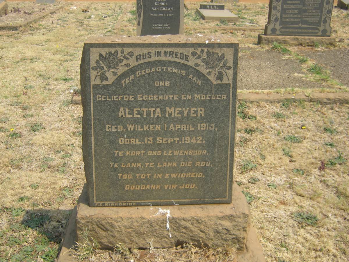 MEYER Aletta nee WILKEN 1915-1942