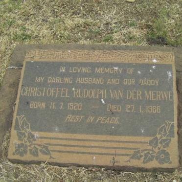 MERWE Christoffel Rudolph, van der 1920-1966