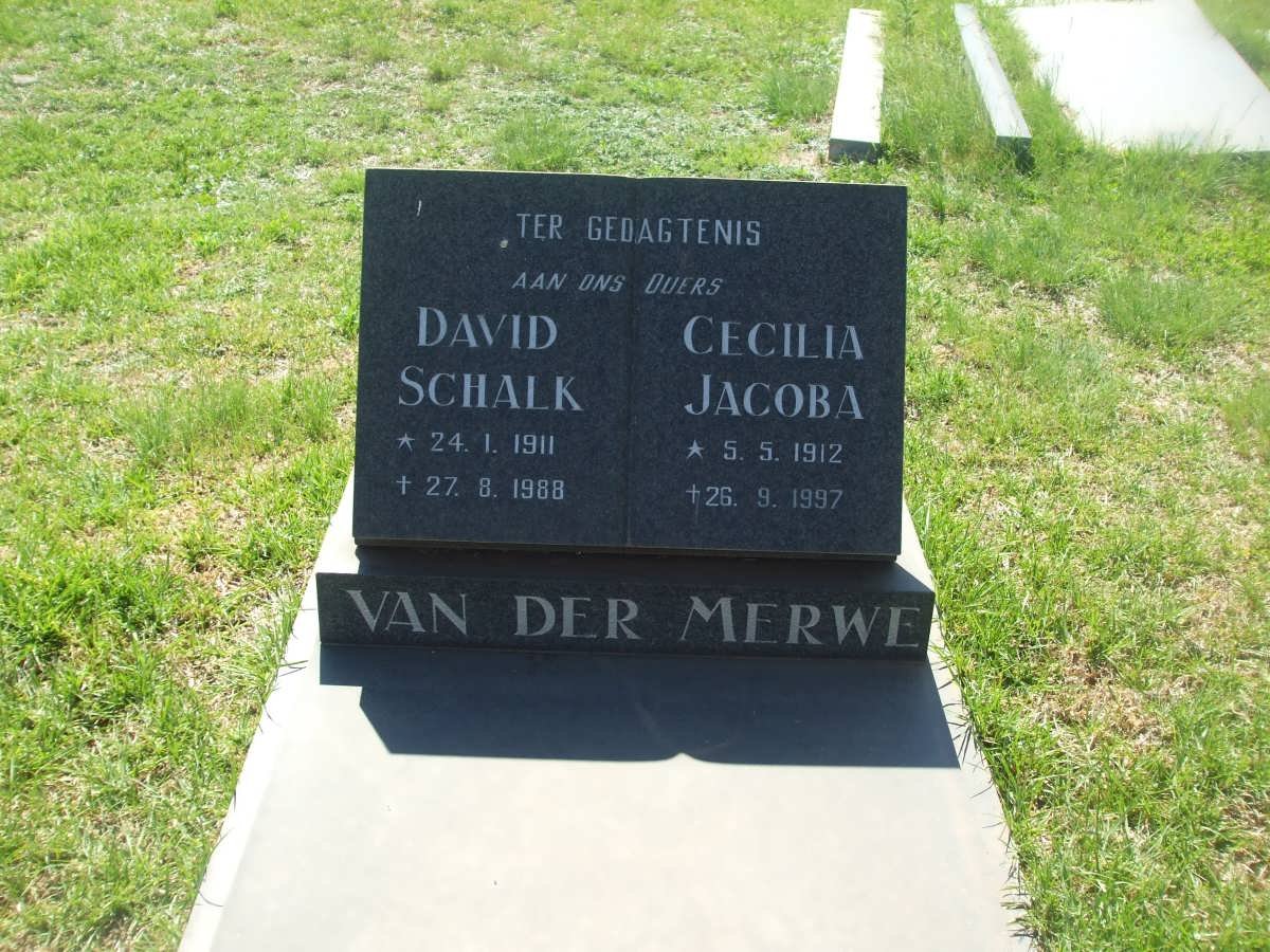 MERWE David Schalk, van der 1911-1988 &amp; Cecilia Jacoba 1912-1997