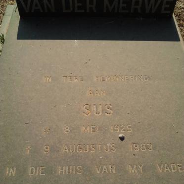 MERWE Sus, van der 1925-1983