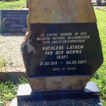 MERWE Kathlene Lathem, van der 1913-2007