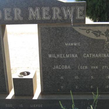 MERWE Josef Markus, van der 1925-2000 &amp; Wilhelmina Catharina Jacoba VAN ZYL 1927-1982