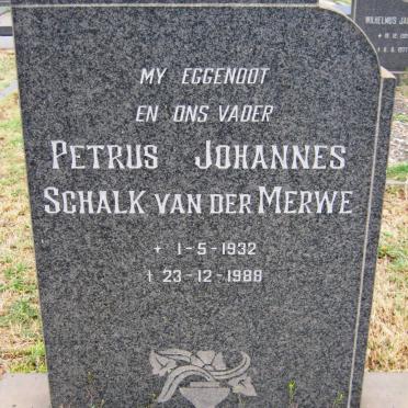 MERWE Petrus Johannes Schalk, van der 1932-1988